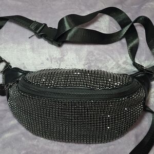 Elegant Black and Silver Crossbody Bag